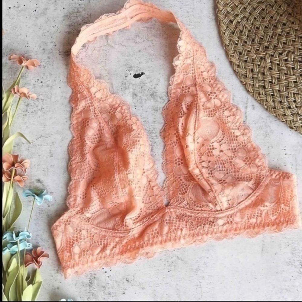 Free People Lace Halter Bra Small free people lace bra small